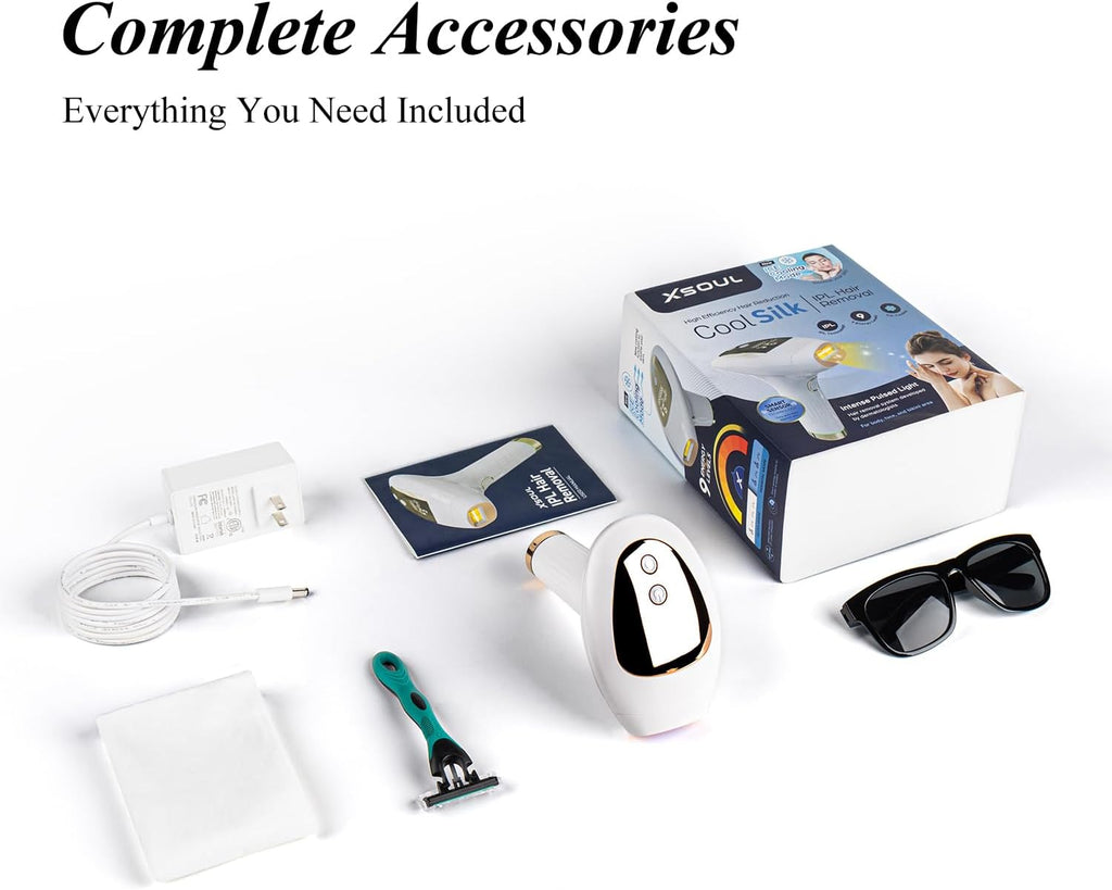 Xsoul IPL Laser Hair Removal Device – Ice Cooling, 9 Energy Levels