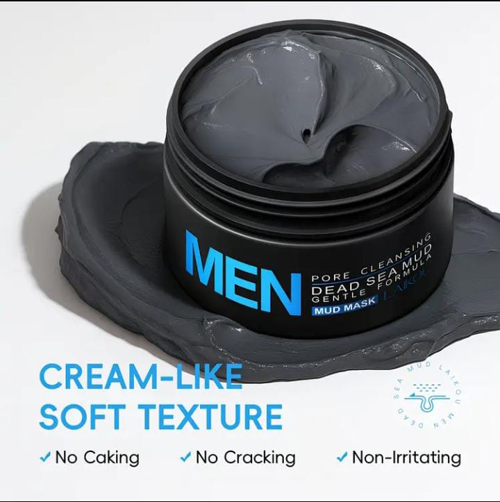 LAIKOU Men Dead Sea Mud Mask | 100g | Shea Butter & Hyaluronic Acid