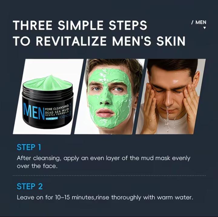 Men's Oil Control Dead Sea Mud Mask | Pore Minimising & Deep Cleanse