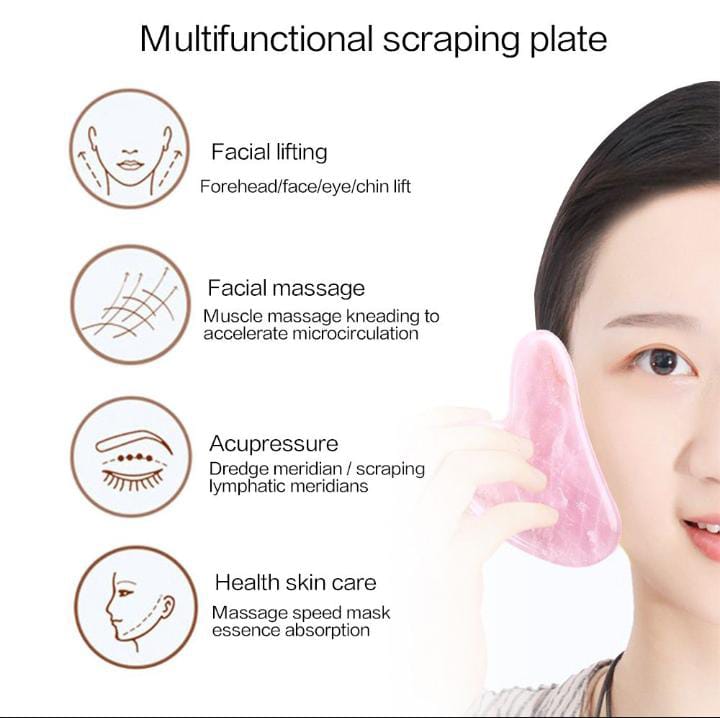 PureFix Rose Quartz Facial Roller & Gua Sha Set