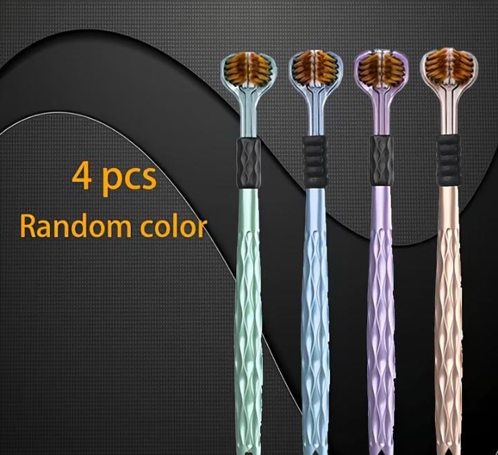 4-Piece Ultra-Soft Three-Sided Toothbrush Set