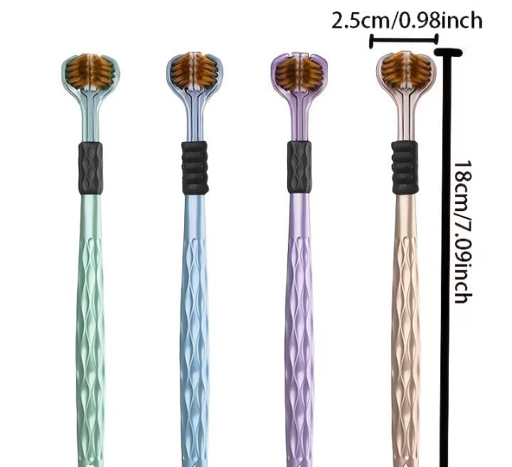 4-Piece Ultra-Soft Three-Sided Toothbrush Set