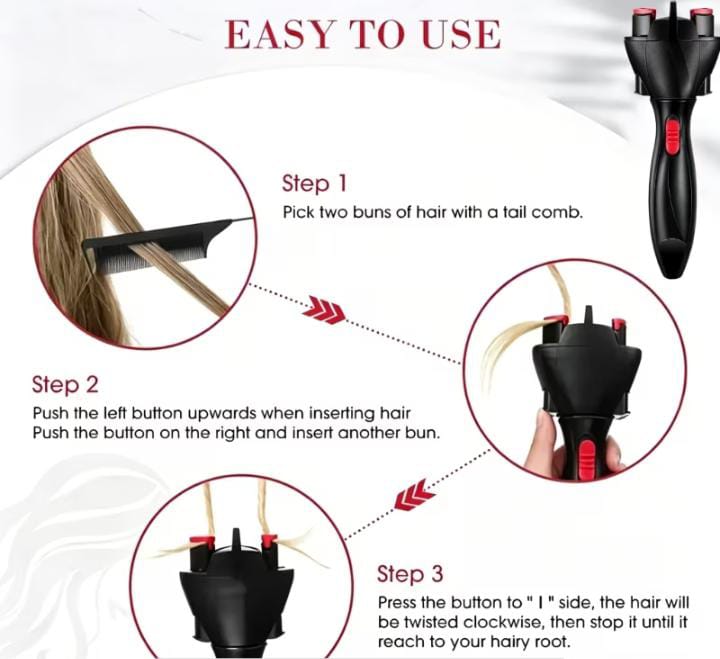 Automatic Hair Braider | Wireless One-Key Twist, Braid & Curl Tool