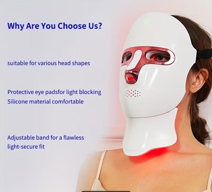 7-Color LED Facial & Neck Beauty Mask | USB Rechargeable Skin Care Device