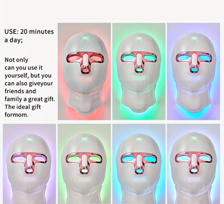 7-Color LED Facial & Neck Beauty Mask | USB Rechargeable Skin Care Device