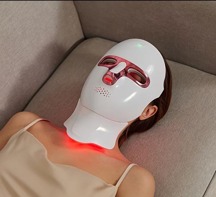 7-Color LED Facial & Neck Beauty Mask | USB Rechargeable Skin Care Device