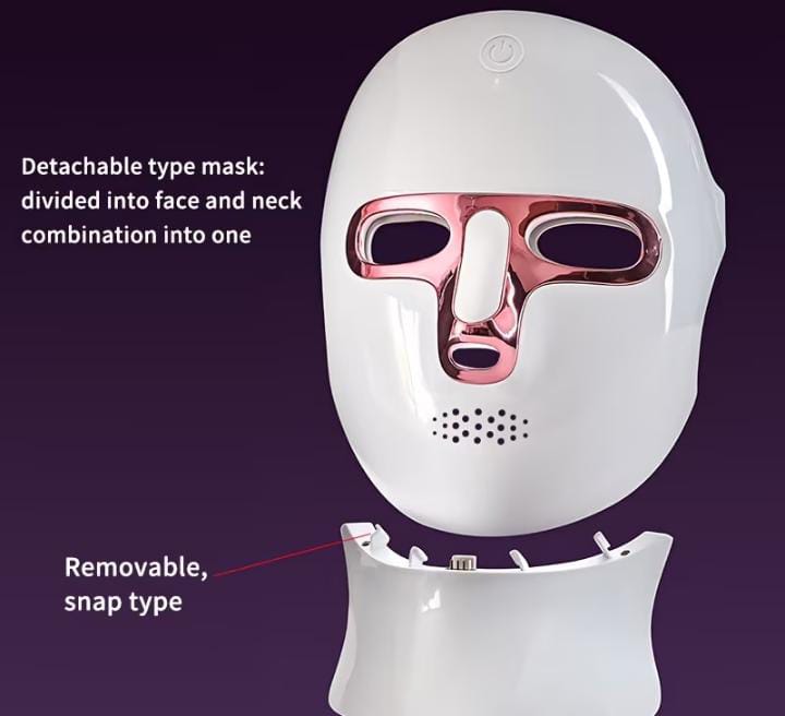 7-Color LED Facial & Neck Beauty Mask | USB Rechargeable Skin Care Device