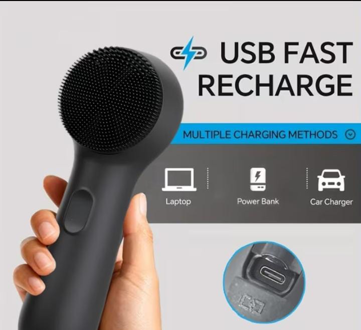 Sonic Silicone Facial Cleansing Brush | USB Rechargeable Deep Pore Cleaner & Exfoliator