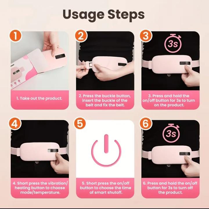 Portable Menstrual Heating Pad with Vibration Massage