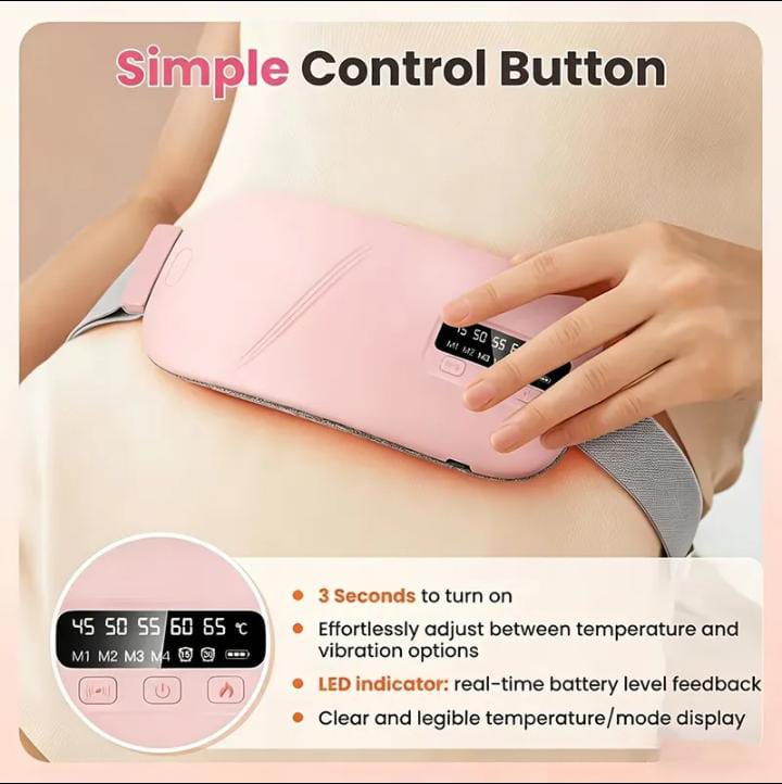 Portable Menstrual Heating Pad with Vibration Massage