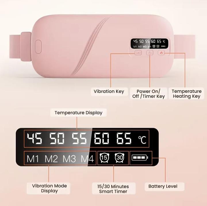 Portable Menstrual Heating Pad with Vibration Massage