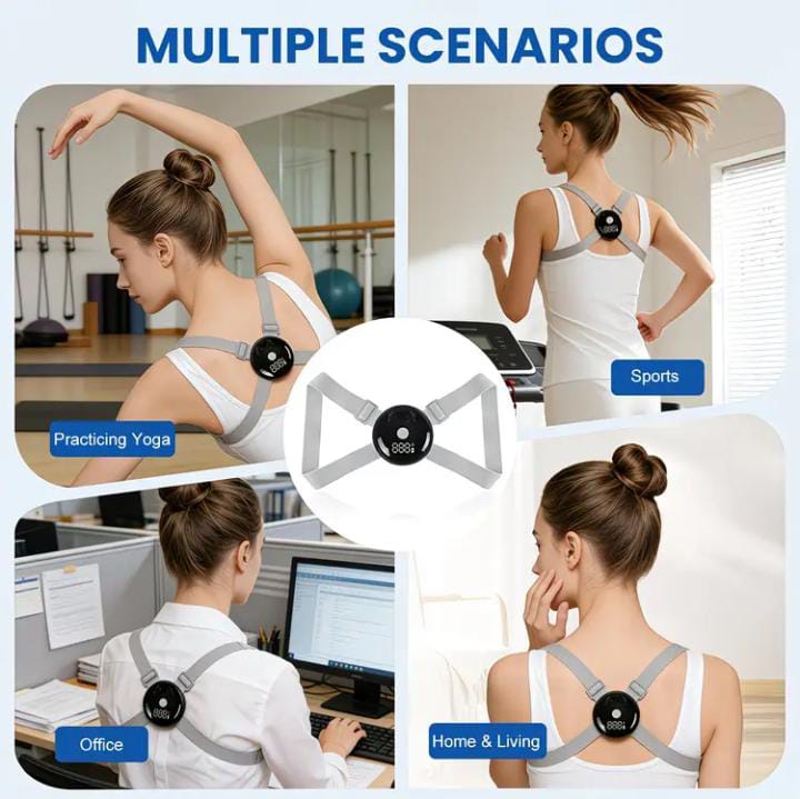 Smart Posture Corrector with Vibration Reminder | LCD Display