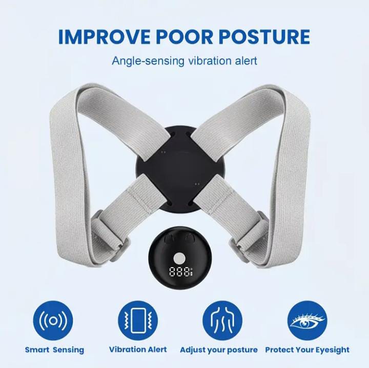 Smart Posture Corrector with Vibration Reminder | LCD Display