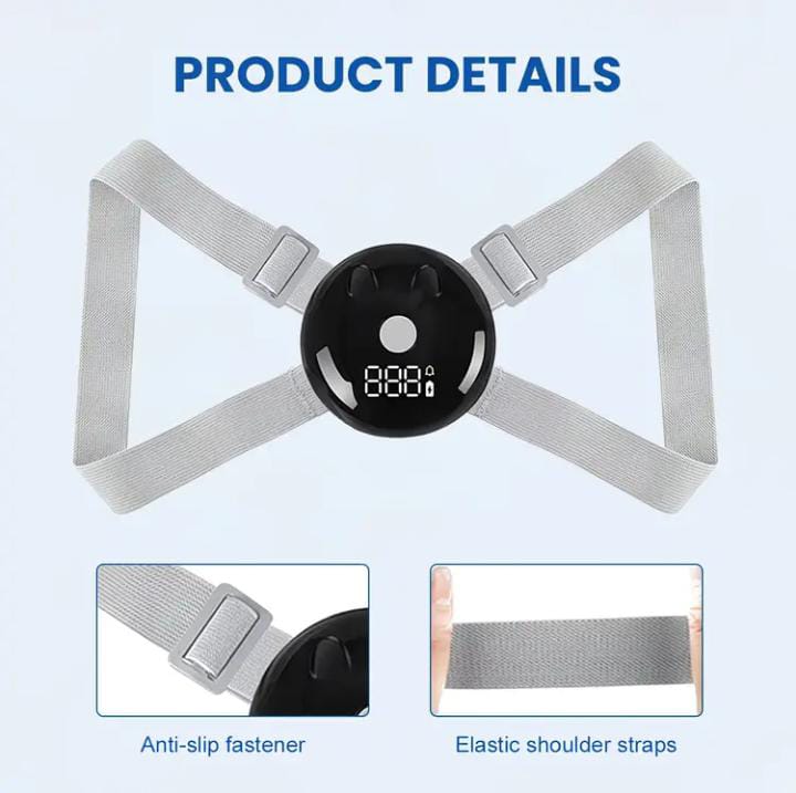 Smart Posture Corrector with Vibration Reminder | LCD Display